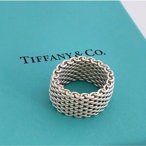 Tiffany & Co. Silver Somerset Mesh Wide Ring